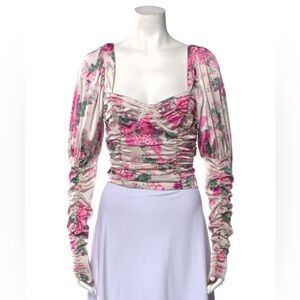 For Love & Lemons Palais Floral‎ Puff Sleeve Top
